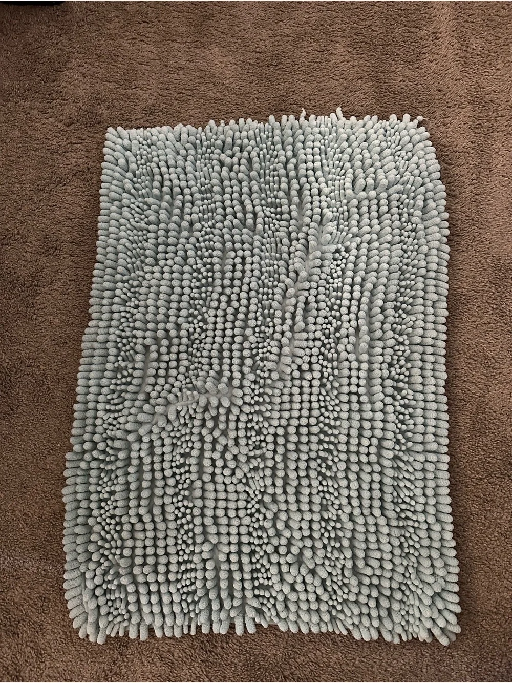 Plush Chenille Bath Mat - Baby Blue